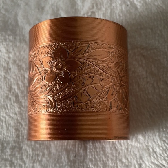 Copper Floral Napkin Ring vintage - Picture 3 of 5